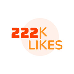 ILLUSTRATION THANK YOU 222K LIKES BANNER CELEBRATION. ICON TEMPLATE DESIGN VECTOR GOOD FOR SOCIAL MEDIA, CARD , POSTER