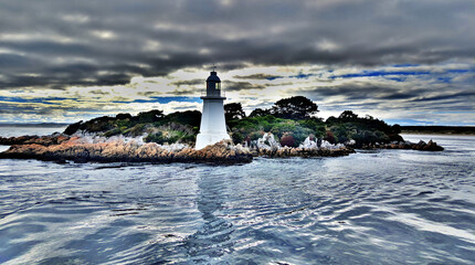 STRAHAN, GORDON RIVER, LIGHTHOUSE, tasmania, australia