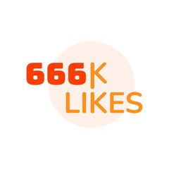 ILLUSTRATION THANK YOU 666K LIKES BANNER CELEBRATION. ICON TEMPLATE DESIGN VECTOR GOOD FOR SOCIAL MEDIA, CARD , POSTER
