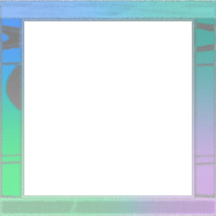 Abstract transparent glitch art border element.