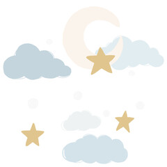 Cute Moon Star Cloud 02