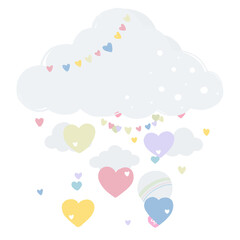 Cute cloud with heart 01