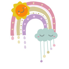 Cute Rainbow Cloud 05