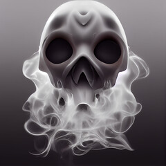 smoke skull design. halloween ghost, smoke effect