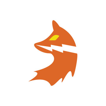 illustration of a fox with lightning logo