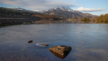 Fototapeta na wymiar Ben Venue & Icy Loch Achray 