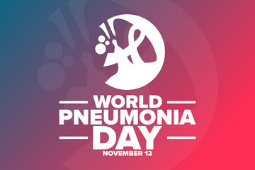 World Pneumonia Day. November 12. Holiday concept. Template for background, banner, card, poster with text inscription. Vector EPS10 illustration.