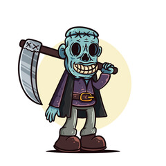 Cartoon zombie. Vector Character illustration