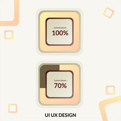 Colorful progress bar on cream background. ui ux vector elements, infographics, loading. user interface, Modern, rectangle, square