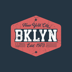 BKLYN New York City - Tee Design For Printing. Good For Poster, Wallpaper, T-Shirt, Gift.
