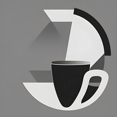 Abstract geometric coffee cup icon