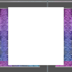 Abstract transparent glitch art border element.