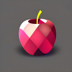 Abstract geometric red apple