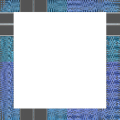 Abstract transparent glitch art border element.