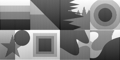 Fototapeta premium Art composition with lines .Modern art design .Transition lines .Bauhaus art style .Geometric shape. Wall art .