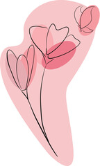 Abstract shape flower and butterfly