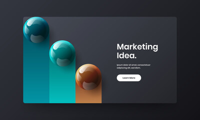 Geometric company cover vector design illustration. Isolated realistic balls banner layout.