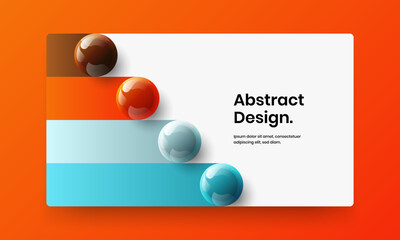 Colorful 3D balls postcard concept. Creative web banner vector design illustration.