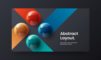 Clean company brochure vector design concept. Unique realistic spheres corporate identity illustration.