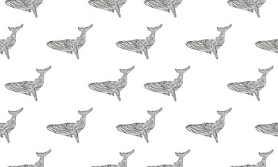 seamless pattern with whale