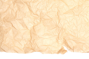 crumpled brown baking paper sheets