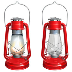 Vector Red Kerosene Lamp