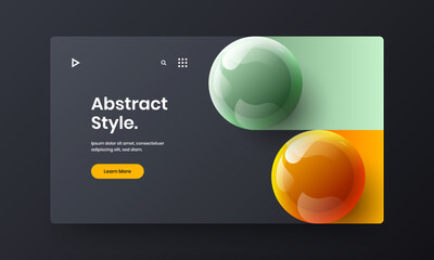 Colorful realistic balls book cover illustration. Minimalistic handbill vector design template.