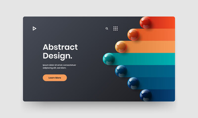 Bright booklet vector design concept. Premium realistic spheres placard illustration.
