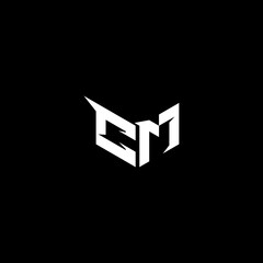 CM strong shape logo esport and gaming concept design - obrazy, fototapety, plakaty