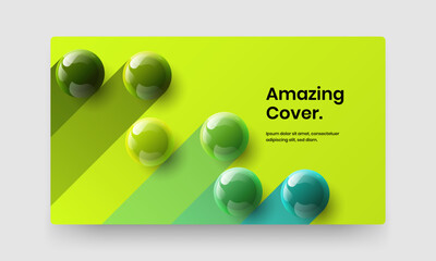 Creative realistic balls company identity concept. Geometric website screen design vector layout.