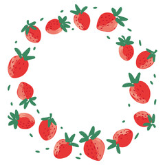 Vector hand drawn strawberry frame illustration