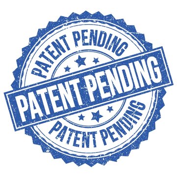 PATENT PENDING Text On Blue Round Stamp Sign