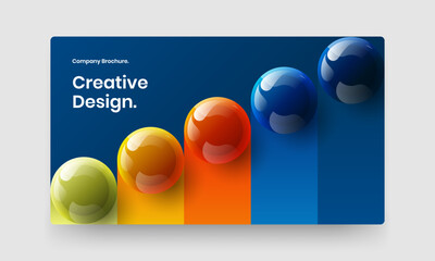 Abstract 3D balls web banner illustration. Modern corporate cover design vector concept.