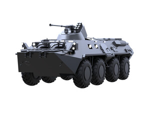 Army vehicle on transparent background. 3d rendering - illustration