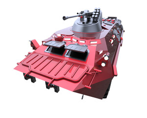 Army vehicle on transparent background. 3d rendering - illustration