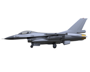 Jet fighter on transparent background. 3d rendering - illustration