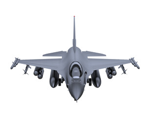 Jet fighter on transparent background. 3d rendering - illustration