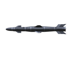 Missile on transparent background. 3d rendering - illustration