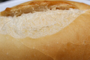 textura do pão francês, detalhes do pão francês assado, textura de alimentos