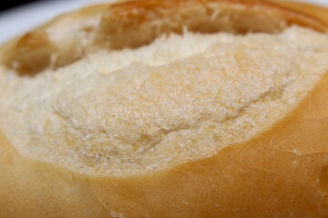 textura do pão francês, detalhes do pão francês assado, textura de alimentos