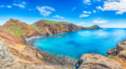 Fototapeta na wymiar Wild beach at Ponta de Sao Lourenco, Madeira islands, Portugal