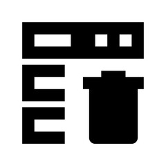 Server with Dustbin Vector Icon 