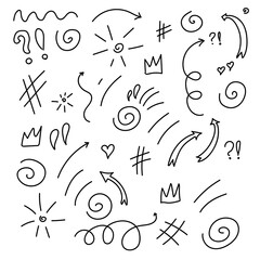 chaotic doodle pattern background sun arrows crown