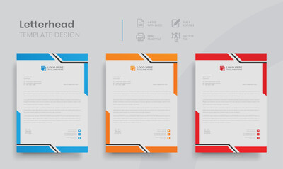 letterhead corporate official minimal creative abstract professional Unique style letter head templates for your Business. with logo