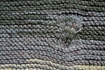Handmade knitted fabric grey wool background texture