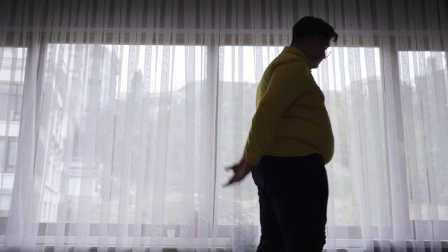 Being unhappy with their weight.
Unhappy person who has health problems due to excess weight.
