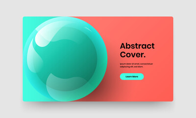 Minimalistic realistic spheres website illustration. Fresh cover vector design concept.