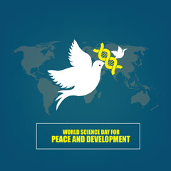 Vector illustration of World Science Day for Peace and Development. Simple and Elegant Design