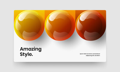 Clean realistic balls corporate brochure template. Fresh site design vector illustration.