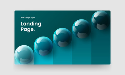 Simple company identity design vector template. Minimalistic realistic balls banner illustration.